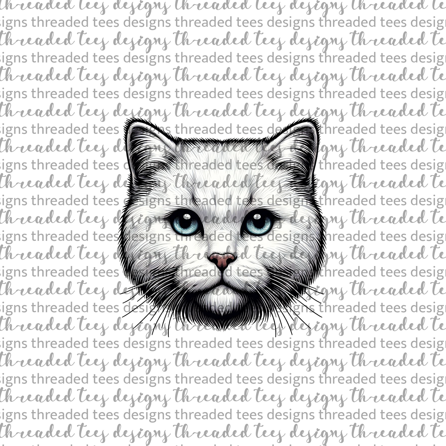 White Shorthair Cat Wrist/Pocket (matches shirt) DTF & Sublimation Transfer