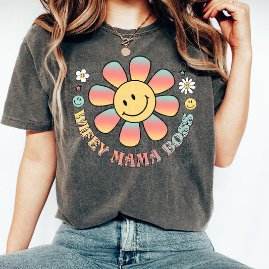 Wifey Mama Boss Happy Face DTF & Sublimation Transfer