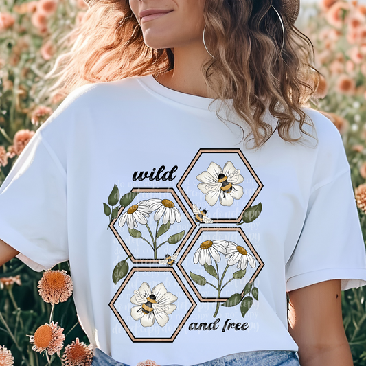 Wild and Free Bee DTF & Sublimation Transfer