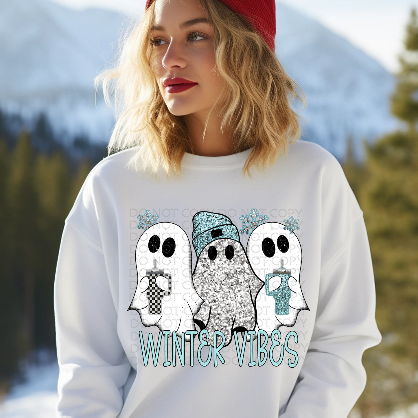 Winter Vibes Faux Sparkle DTF & Sublimation Transfer