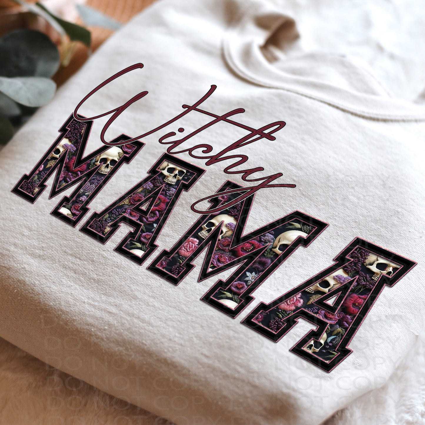 Witchy Mama Faux Embroidery *EXCLUSIVE* DTF & Sublimation Transfer