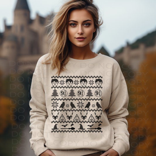 Wizard Ugly Sweater DTF & Sublimation Transfer