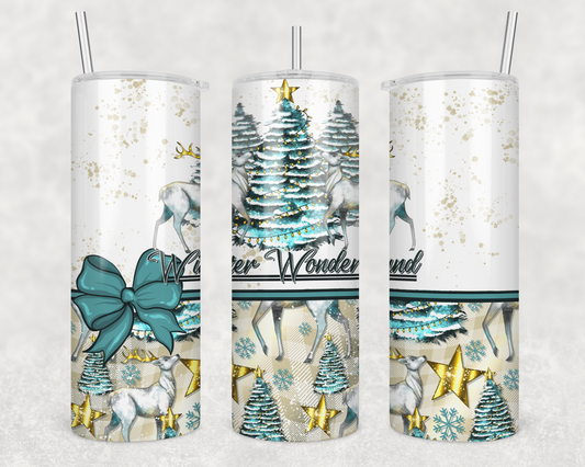 Winter Wonderland (matches shirt) Sublimation Transfer Tumbler Wrap 20oz (read description)