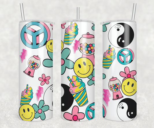 90's Symbols Sublimation Transfer Tumbler Wrap 20oz (read description)