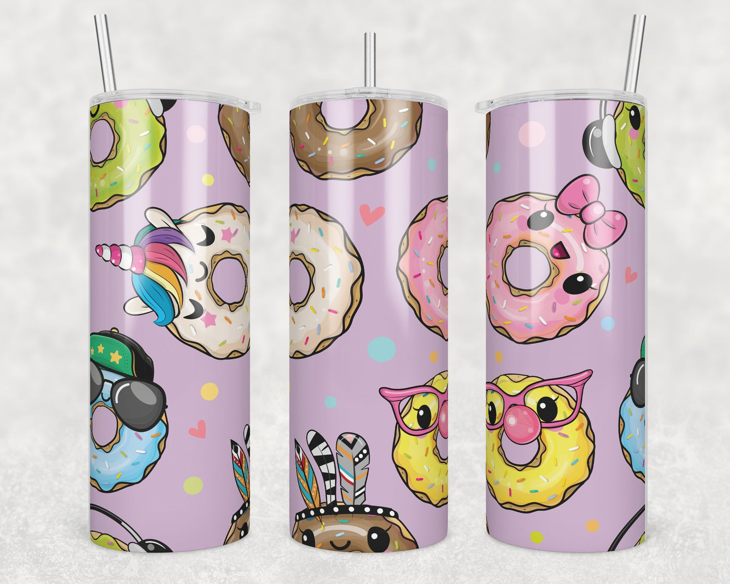 Donut Party Sublimation Transfer Tumbler Wrap 20oz (read description)