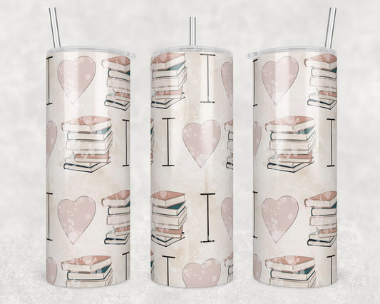 I Love Books Transfer Tumbler Wrap 20oz (read description)