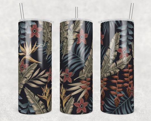 STRANGE Tropical Flowers Sublimation Transfer Tumbler Wrap 20oz (read description)