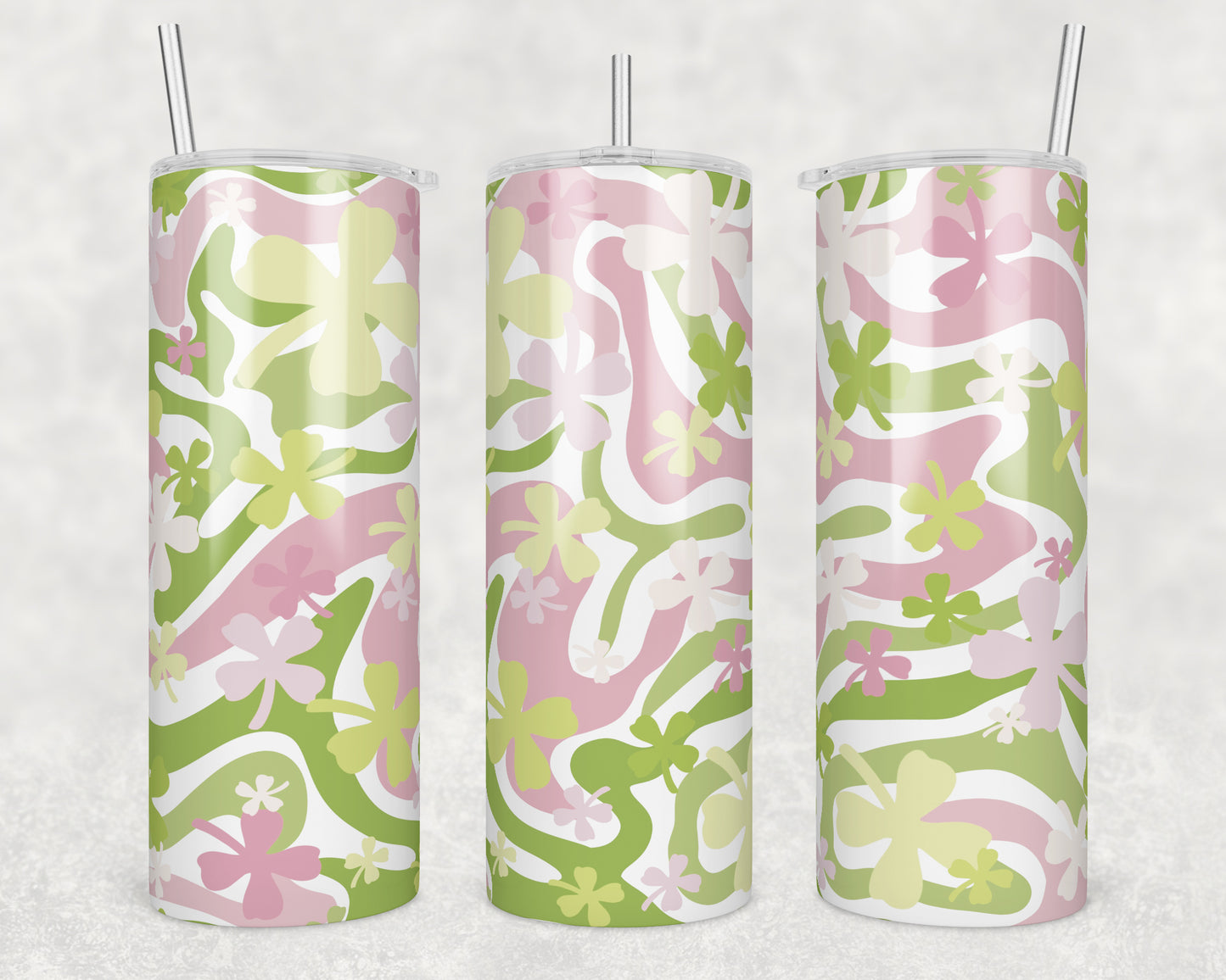 Abstract Clovers Sublimation Transfer Tumbler Wrap 20oz (read description)