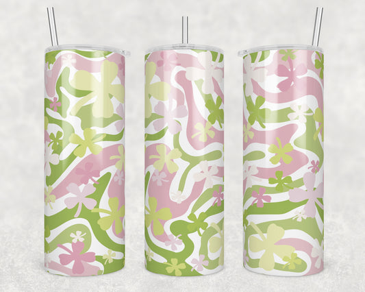 Abstract Clovers Sublimation Transfer Tumbler Wrap 20oz (read description)