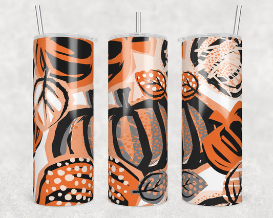 Abstract Fall Pumpkins Sublimation Transfer Tumbler Wrap 20oz (read description)