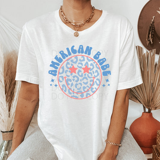 American Babe Happy Face DTF & Sublimation Transfer