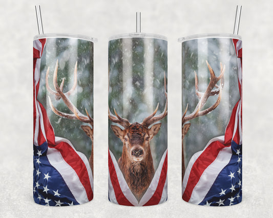 American Deer Sublimation Transfer Tumbler Wrap 20oz (read description)