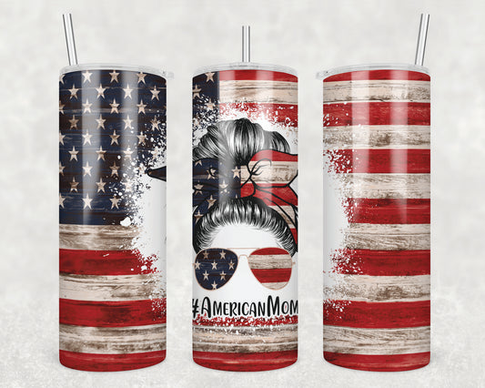 American Mom Sublimation Transfer Tumbler Wrap 20oz (read description)