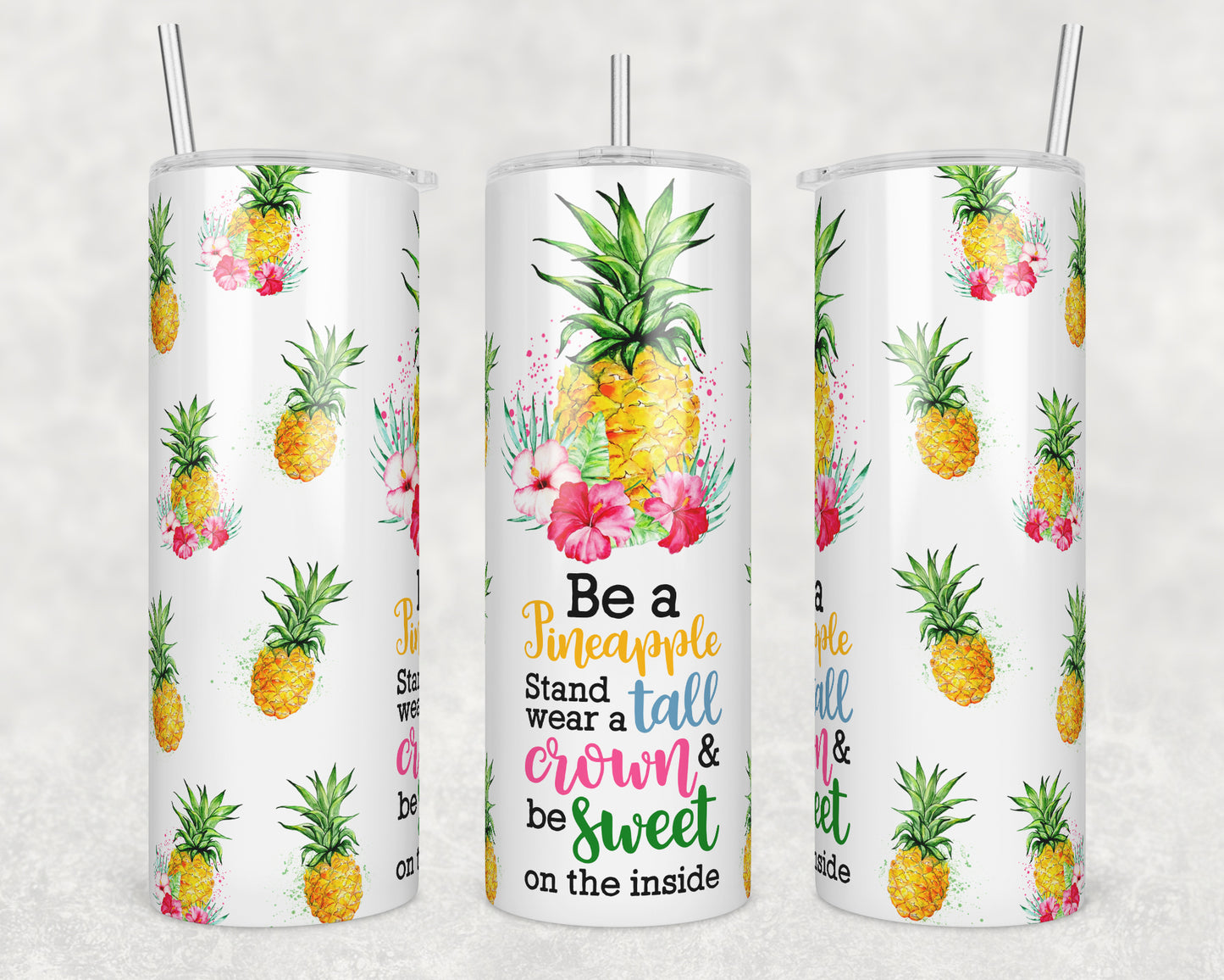 Be A Pineapple Sublimation Transfer Tumbler Wrap 20oz (read description)