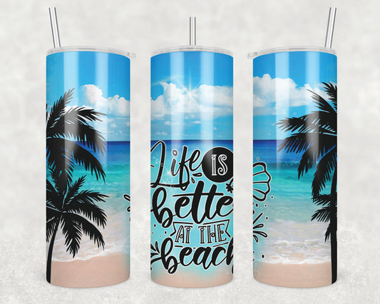 Better at the Beach Sublimation Transfer Tumbler Wrap 20oz (read description)