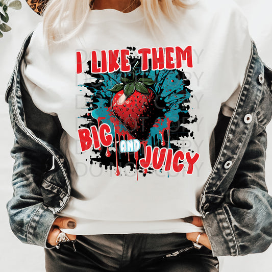 Big & Juicy Strawberry DTF & Sublimation Transfer