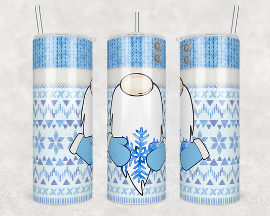 Snowflake Sweater Gnome Sublimation Transfer Tumbler Wrap 20oz (read description)