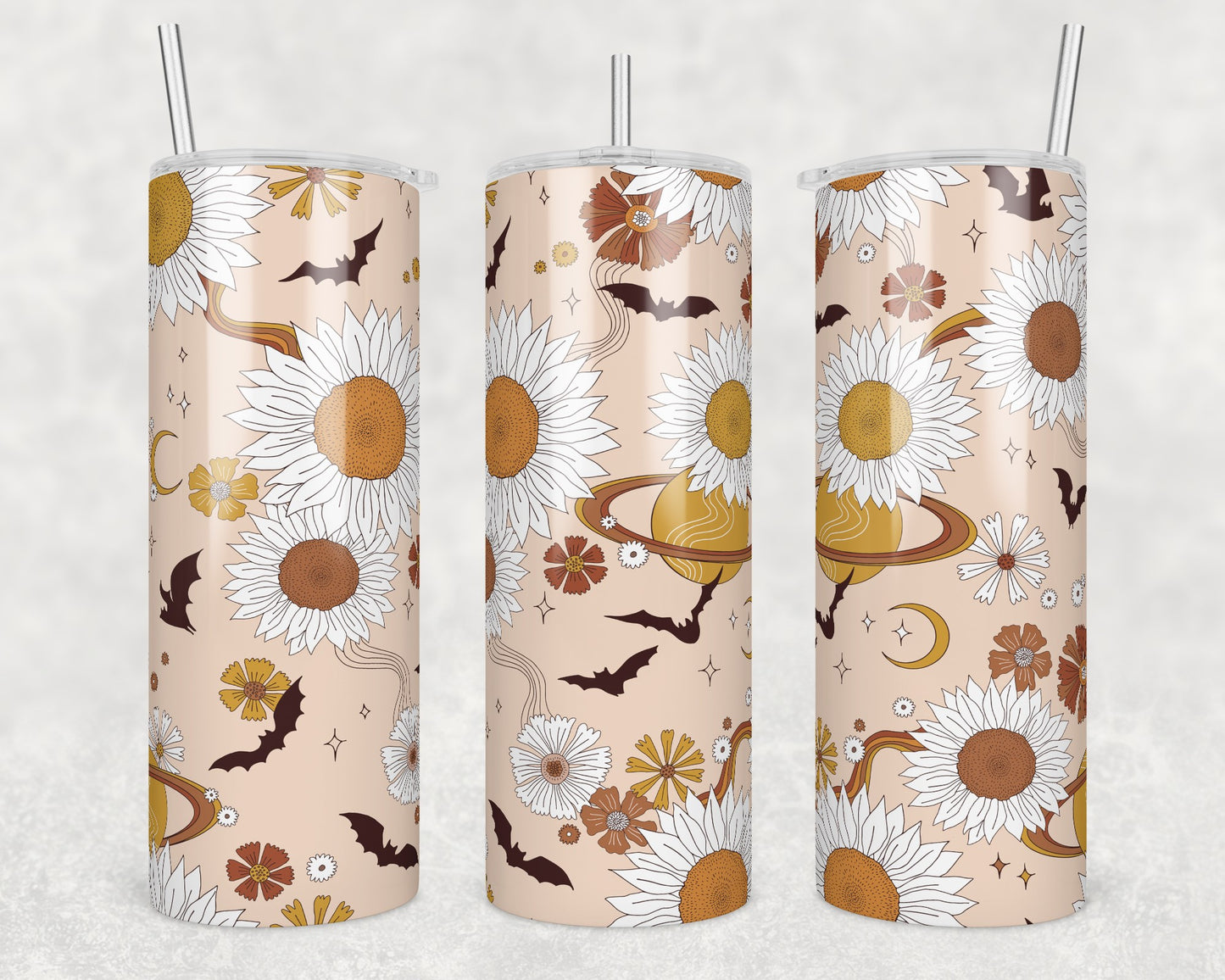 Boho Bats Sublimation Transfer Tumbler Wrap 20oz (read description)