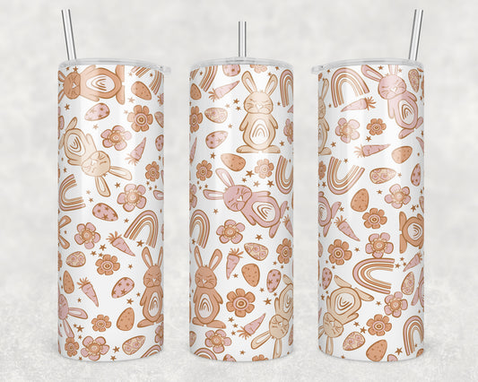 Boho Bunny Sublimation Transfer Tumbler Wrap 20oz (read description)