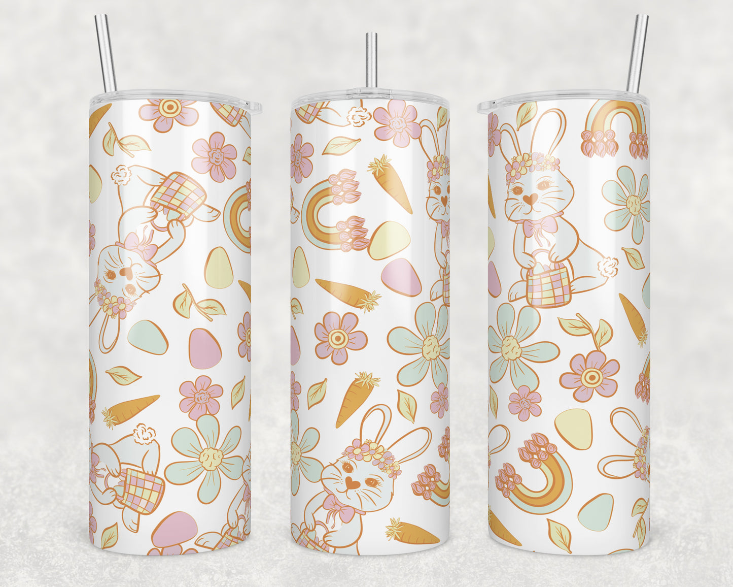 Boho Easter Bunny Sublimation Transfer Tumbler Wrap 20oz (read description)