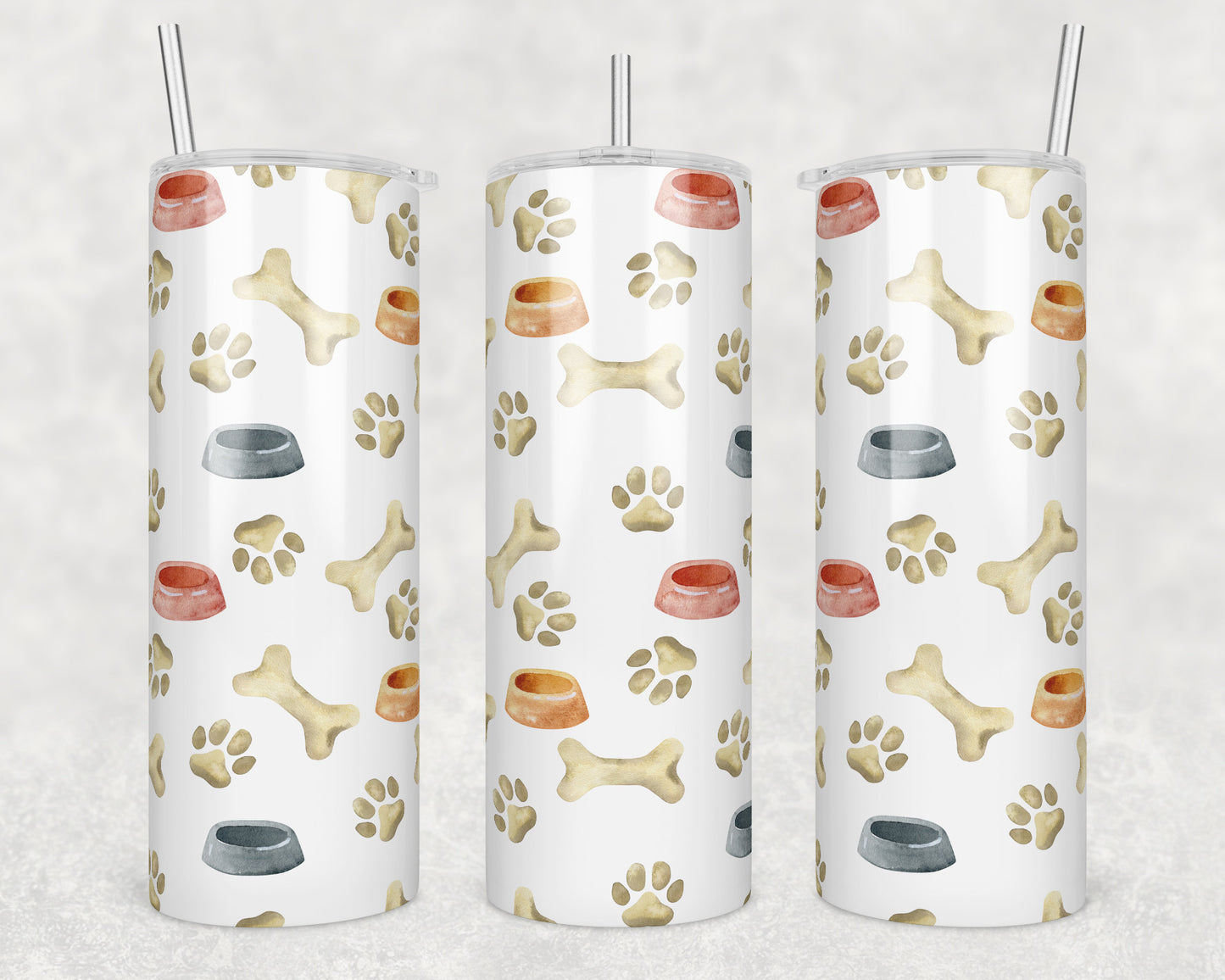 Dog Bones & Bowls Sublimation Transfer Tumbler Wrap 20oz (read description)