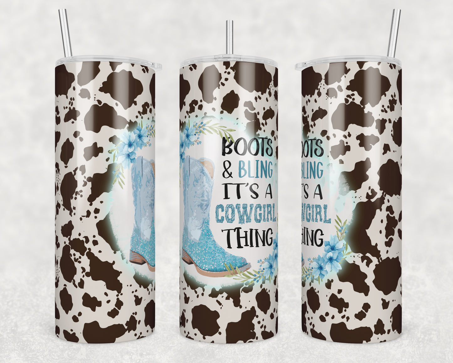 Boots & Bling Sublimation Transfer Tumbler Wrap 20oz (read description)