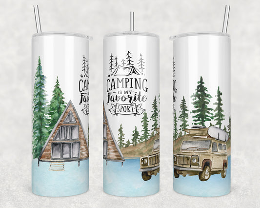 Camping Favorite Sport Sublimation Transfer Tumbler Wrap 20oz (read description)