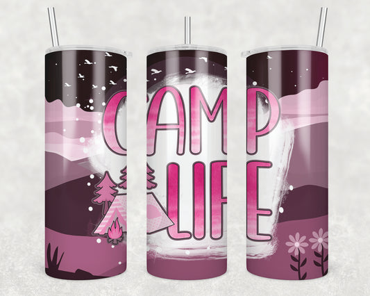 Camp Life Sublimation Transfer Tumbler Wrap 20oz (read description)