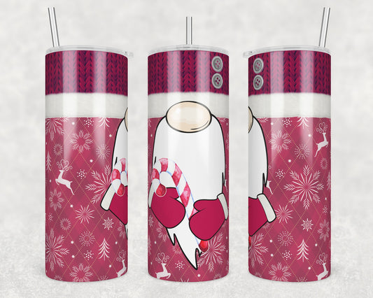 Candy Cane Sweater Gnome Sublimation Transfer Tumbler Wrap 20oz (read description)