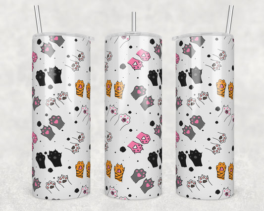 Cat Paws Sublimation Transfer Tumbler Wrap 20oz (read description)