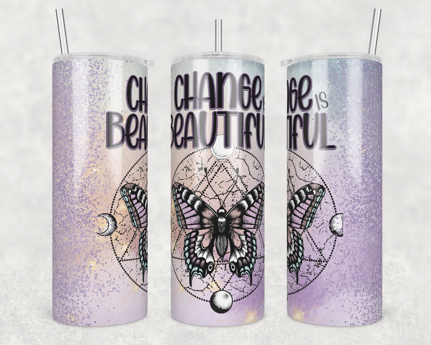 Change is Beautiful Sublimation Transfer Tumbler Wrap 20oz (read description)