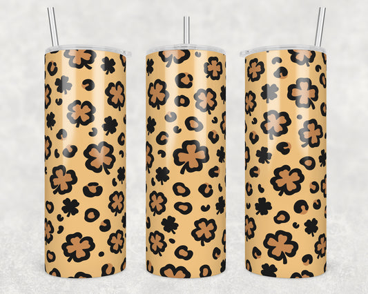 Clover Leopard Print 2 Sublimation Transfer Tumbler Wrap 20oz (read description)