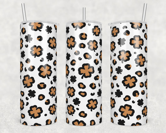 Clover Leopard Print 1 Sublimation Transfer Tumbler Wrap 20oz (read description)