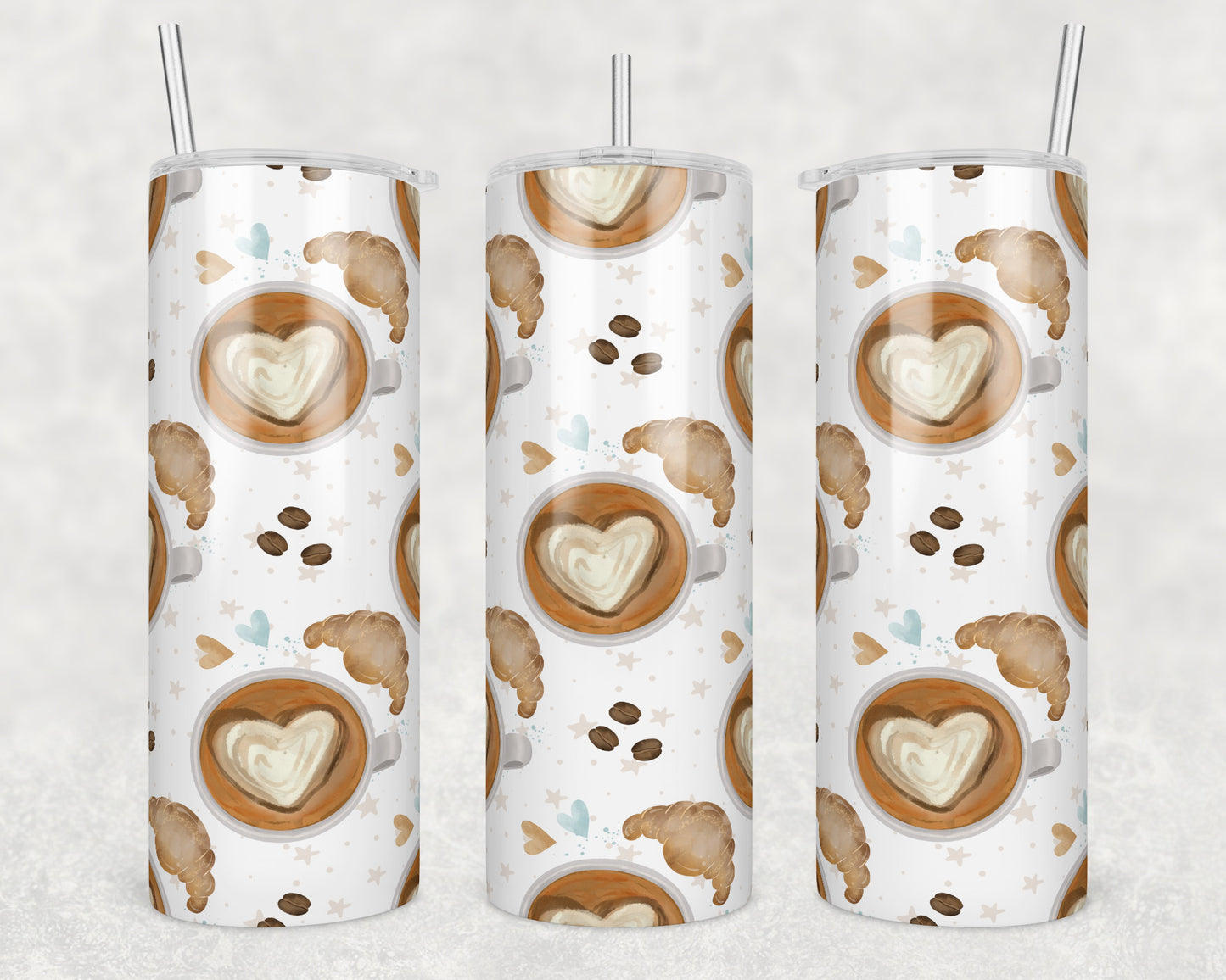 Coffee Heart Sublimation Transfer Tumbler Wrap 20oz (read description)