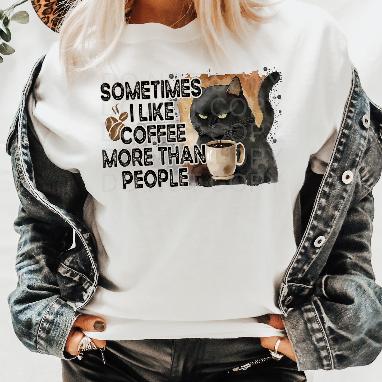 Coffee More Than People Cat DTF & Sublimation Transfer