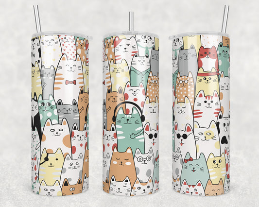 Cool Cats Sublimation Transfer Tumbler Wrap 20oz (read description)