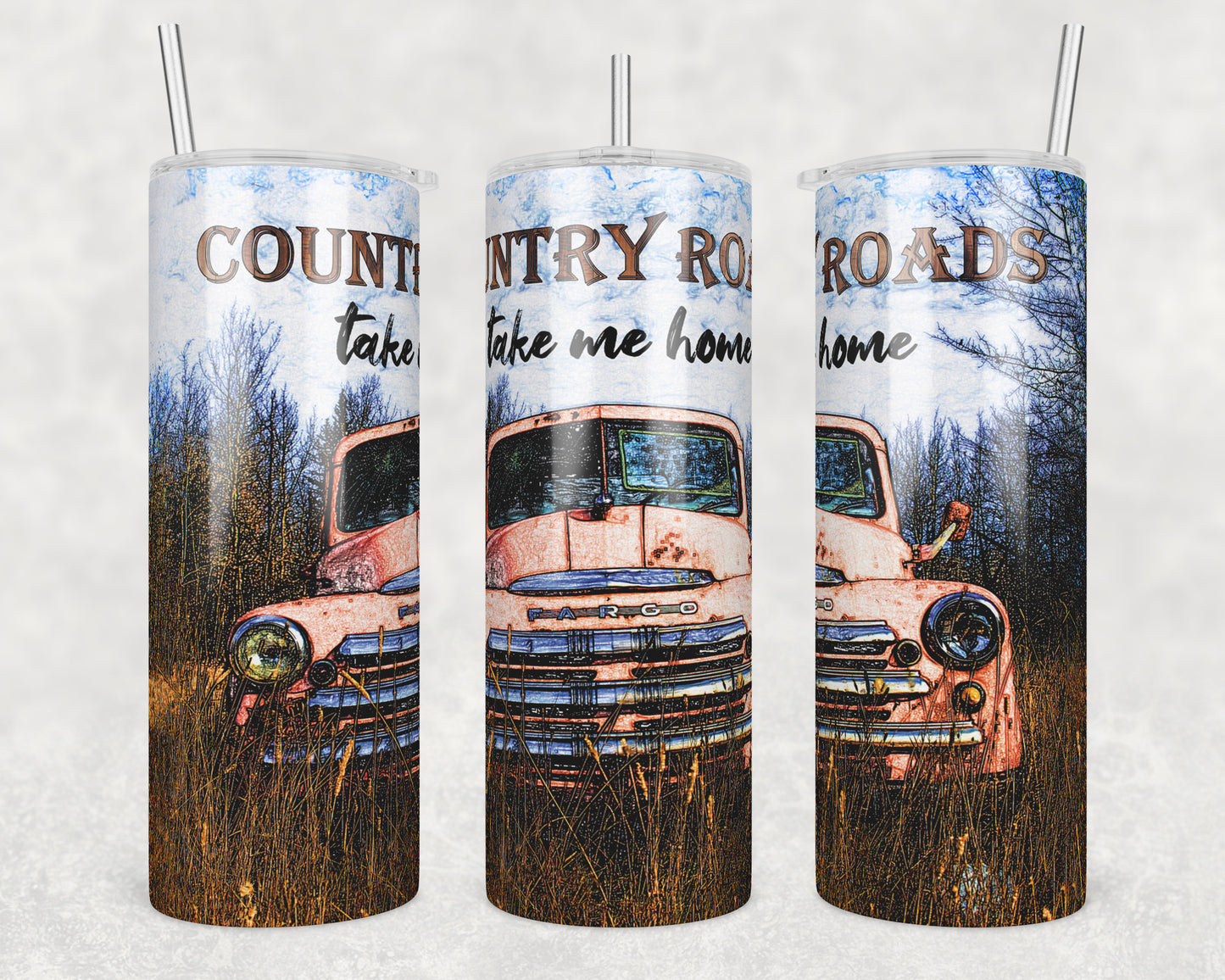 Country Roads Sublimation Transfer Tumbler Wrap 20oz (read description)