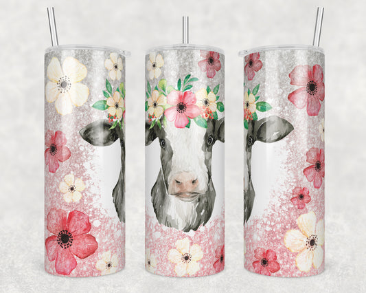 Cow Flowers Sublimation Transfer Tumbler Wrap 20oz (read description)