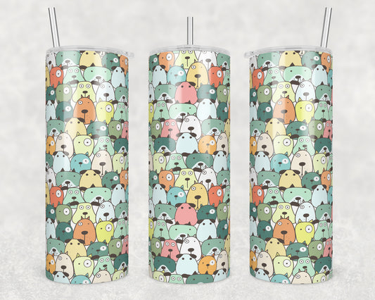 Dog Faces Sublimation Transfer Tumbler Wrap 20oz (read description)