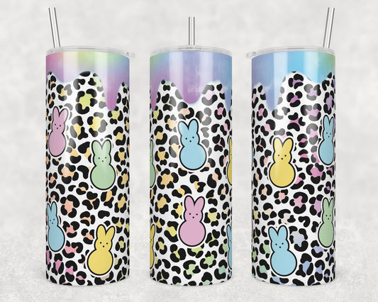 Drippy Marshmallow Bunnies Sublimation Transfer Tumbler Wrap 20oz (read description)