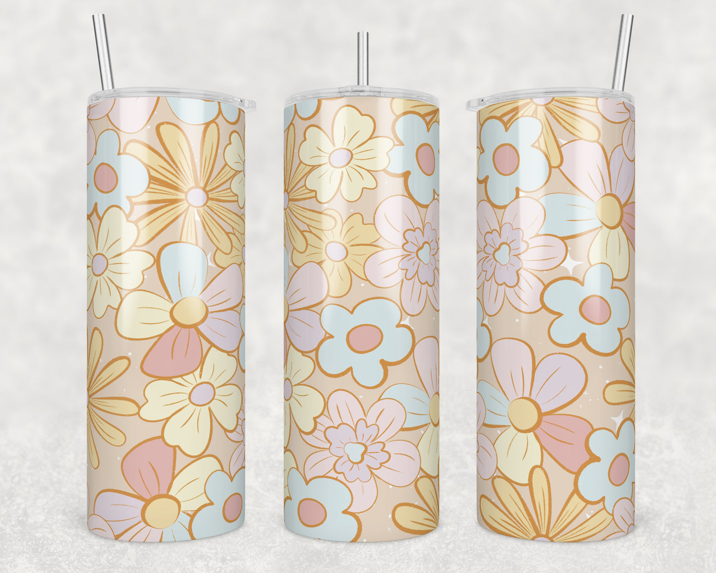 Easter Floral Sublimation Transfer Tumbler Wrap 20oz (read description)