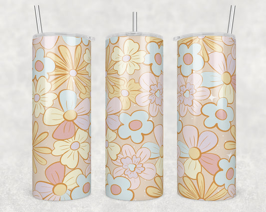 Easter Floral Sublimation Transfer Tumbler Wrap 20oz (read description)