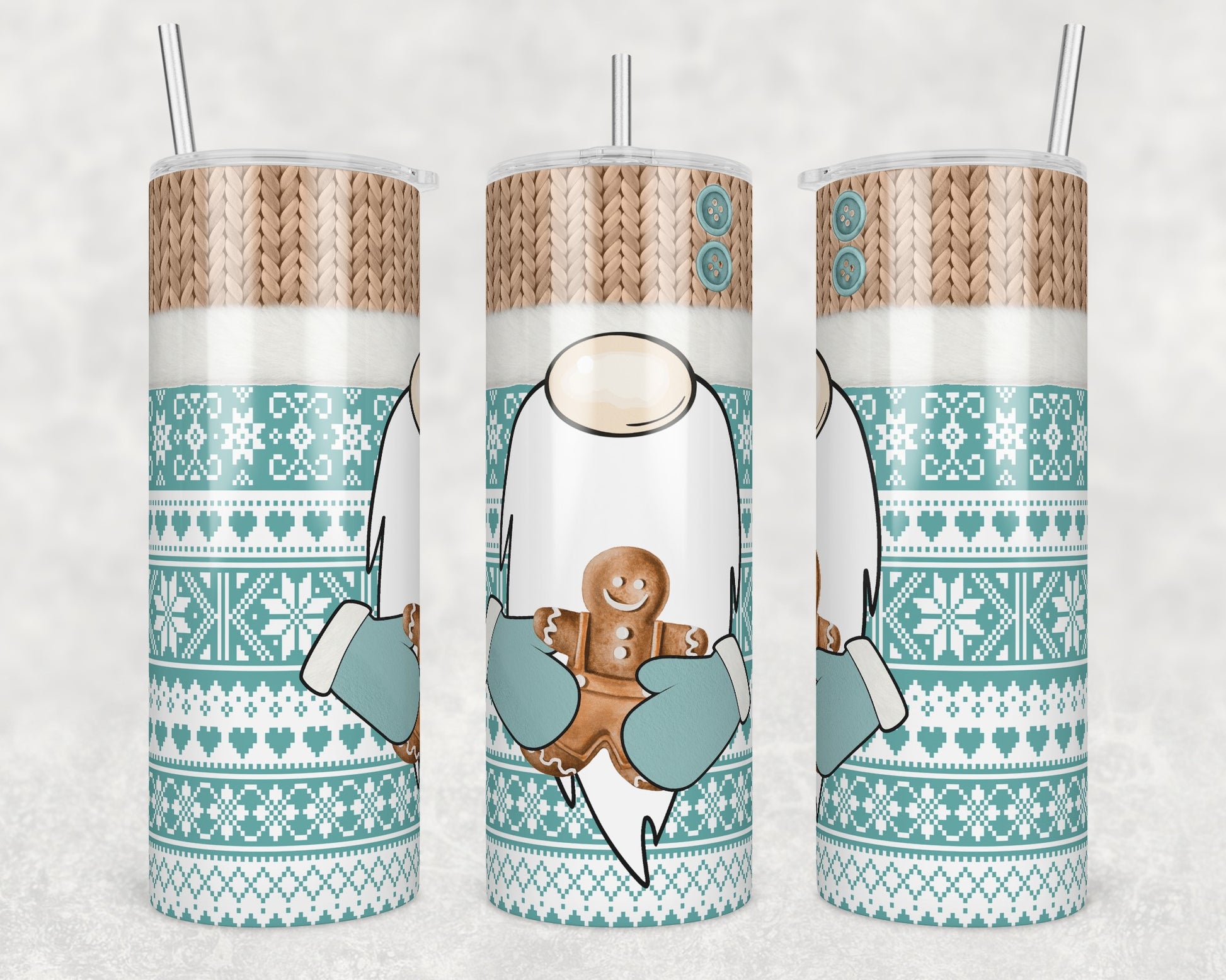  Winter Snowflake Gnome Tumbler Sublimation Wrap