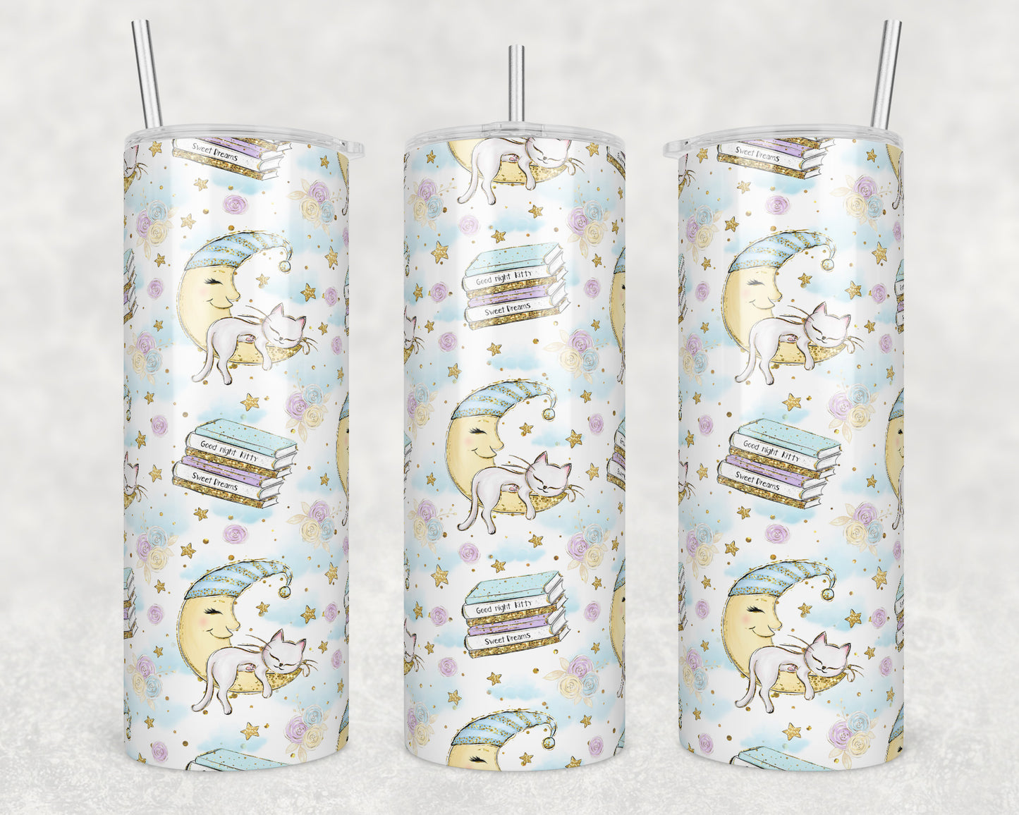 Goodnight Kitty Sublimation Transfer Tumbler Wrap 20oz (read description)