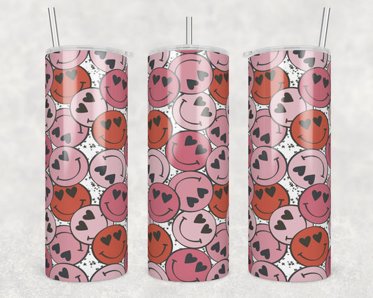 Happy Heart Eyes Sublimation Transfer Tumbler Wrap 20oz (read description)