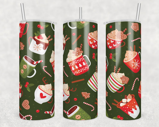 Holiday Drinks Sublimation Transfer Tumbler Wrap 20oz (read description)