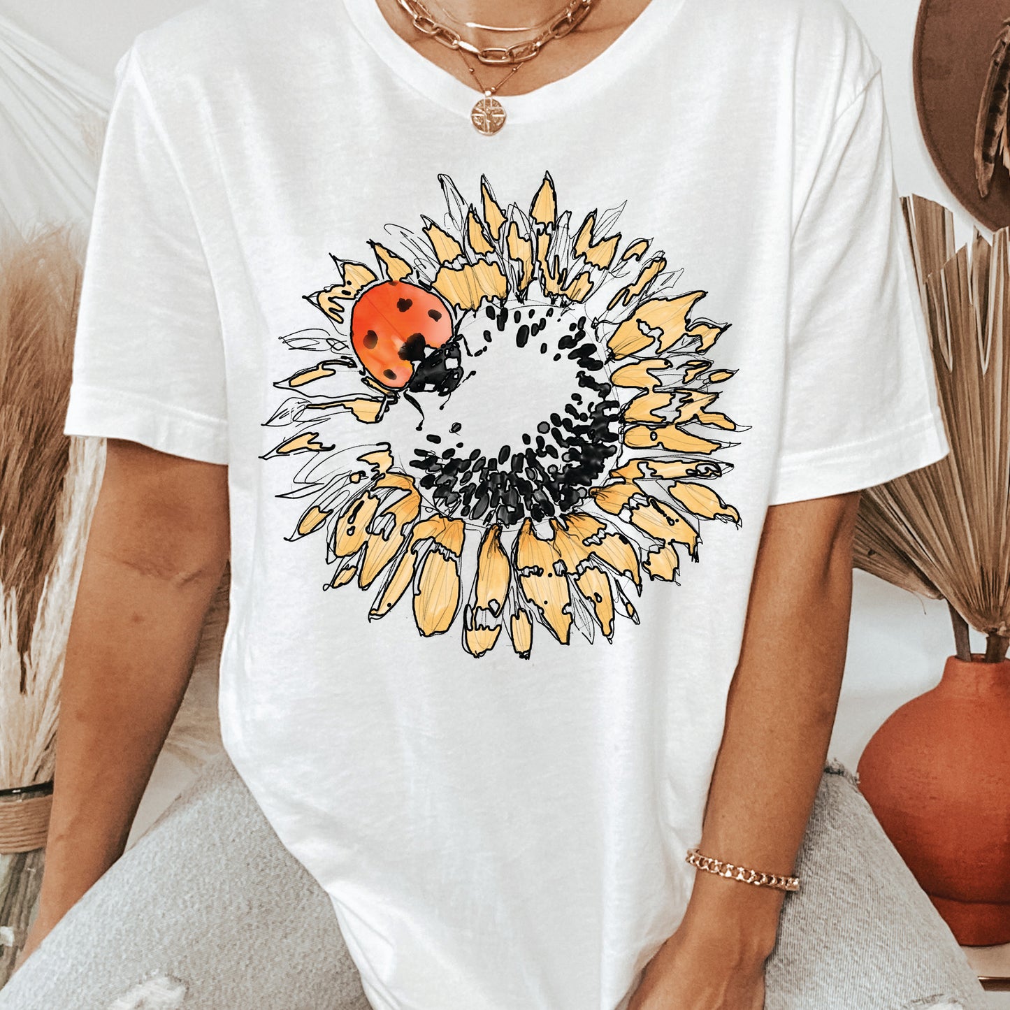 Ladybug Sunflower Sublimation Transfer (read description)