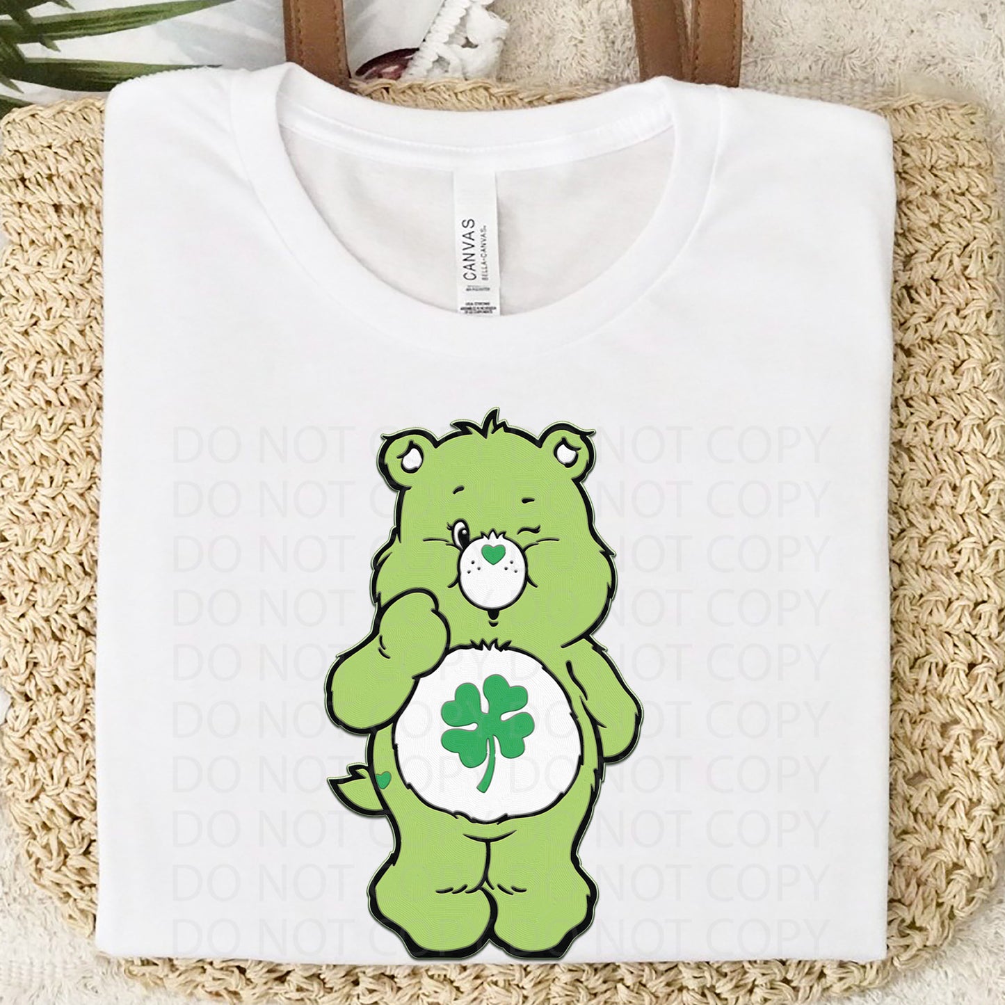 Lucky Bear Faux Embroidery DTF Transfer