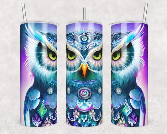 Majestic Owl Sublimation Transfer Tumbler Wrap 20oz (read description)