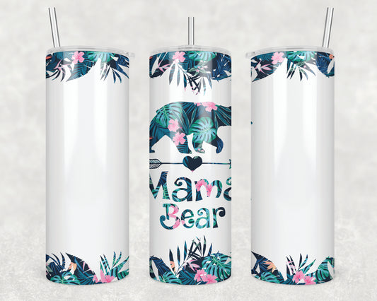 Mama Bear Sublimation Transfer Tumbler Wrap 20oz (read description)